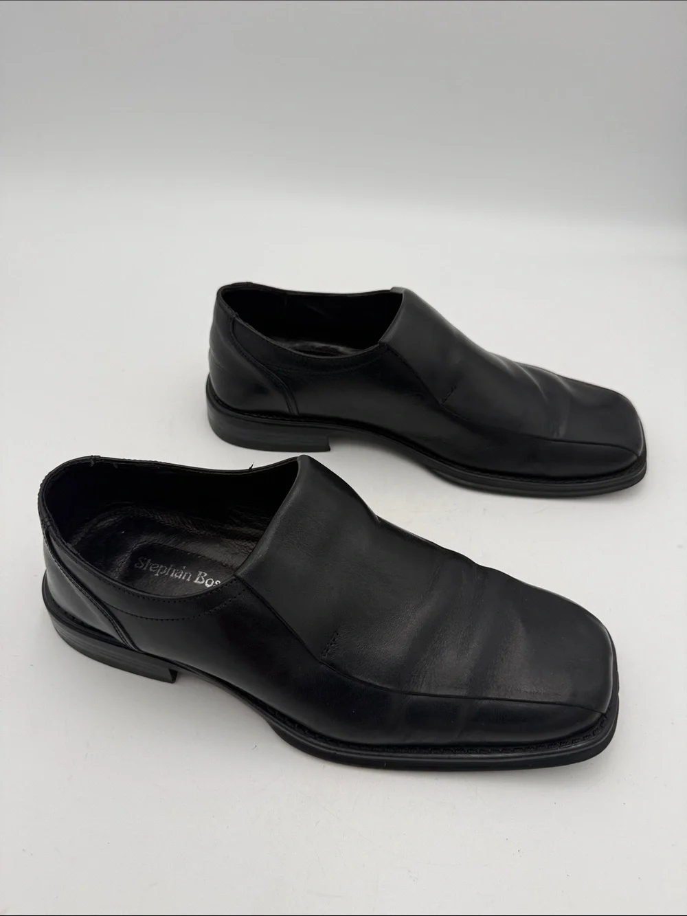 Stephan bossi Men's Black Slip-On Dress Shoes 10.5M casual office Y2K grandpa